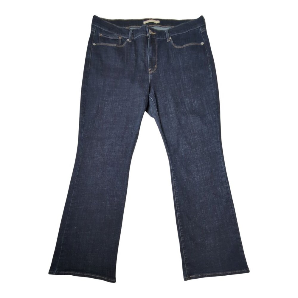 Levis Womens Classic Bootcut Jeans Size 16 W33 L30 Dark Wash Denim Western